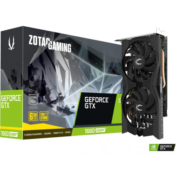 TARJETA DE VIDEO ZOTAC (ZT-T16620J-10M) GTX 1660 TWIN FAN SUPER 6GB GDDR6,192BIT,DP*3,HDMI
