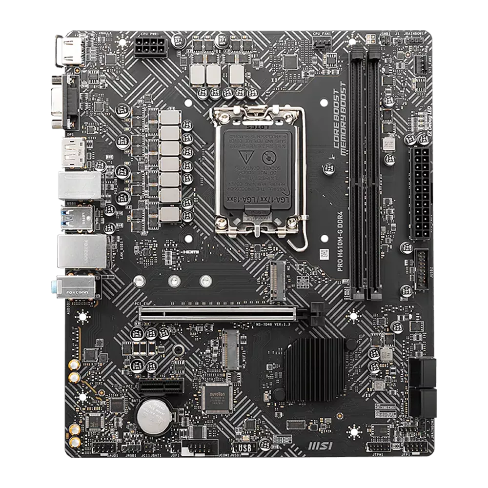 MOTHERBOARD MSI (PRO H610M-G DDR4) SOCKET 1700, 2*DDR4 3200MHZ, 1*HDMI, 1*VGA, MICRO ATX - Image 2