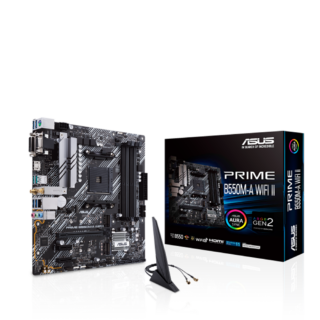 MOTHERBOARD ASUS (PRIME B550M-A WIFI II) SOCKET AM4,4*DDR4,HDMI,DP,VGA,PCIE-4.0,WIFI6,MICRO ATX
