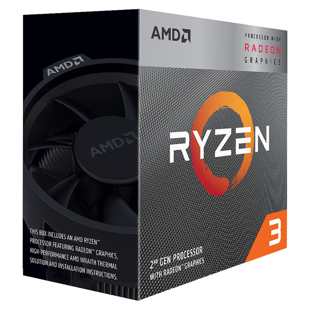 PROCESADOR AMD (YD3200C5FHBOX) APU RYZEN 3 3200G S-AM4 4CORE 3.5GHZ 65W GRAF.RXVEGA11 C/FAN SPIRE