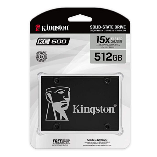 UNIDAD SSD 2.5" KINGSTON 512G (SKC600/512G) KC600 SATA3, 7MM, 3D NAND TLC