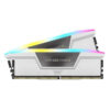 MEMORIA DIMM DDR5 CORSAIR (CMH64GX5M2B5200C40W) 64GB (2X32GB) 5200MHZ VENGEANCE RGB BLANCO