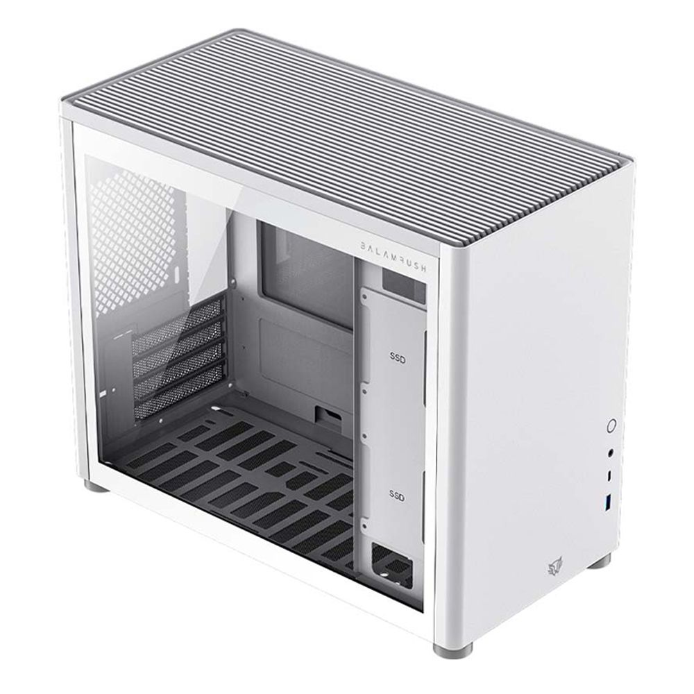 GABINETE BALAM RUSH (BR-935647) ERIS FROST GI985,MICRO ATX,1*USB 3.0,1*USB C,CRISTAL TEMP,BLANCO