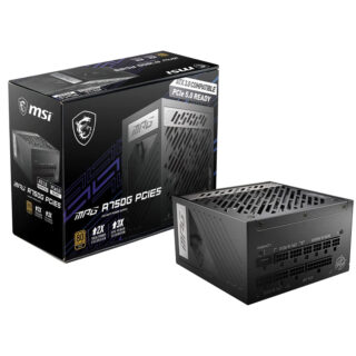FUENTE DE PODER MSI (MPG A750G PCIE5) 750W, PCI 5, FULL MODULAR, 80 PLUS GOLD, PFC ACTIVO, ATX 3.0