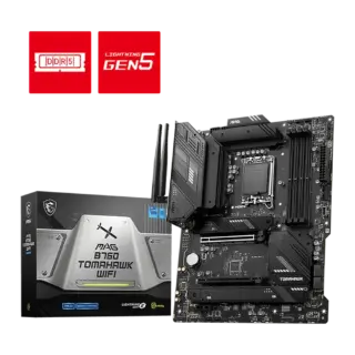 MOTHERBOARD MSI (MAG B760 TOMAHAWK WIFI) SOCKET 1700, 4*DDR5 7000 MHZ, HDMI,DP, ATX
