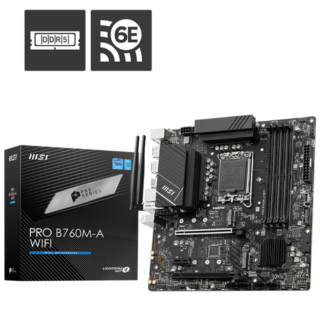 MOTHERBOARD MSI (PRO B760M-A WIFI) SOCKET 1700, 4*DDR5 6800 MHZ, 2*HDMI,2*DP, MICRO ATX