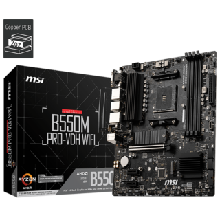 MOTHERBOARD MSI (B550M PRO-VDH WIFI) SOCKETAM4,4*DDR4 4400,HDMI,DP, VGA, PCI-E 4.0, MICRO ATX