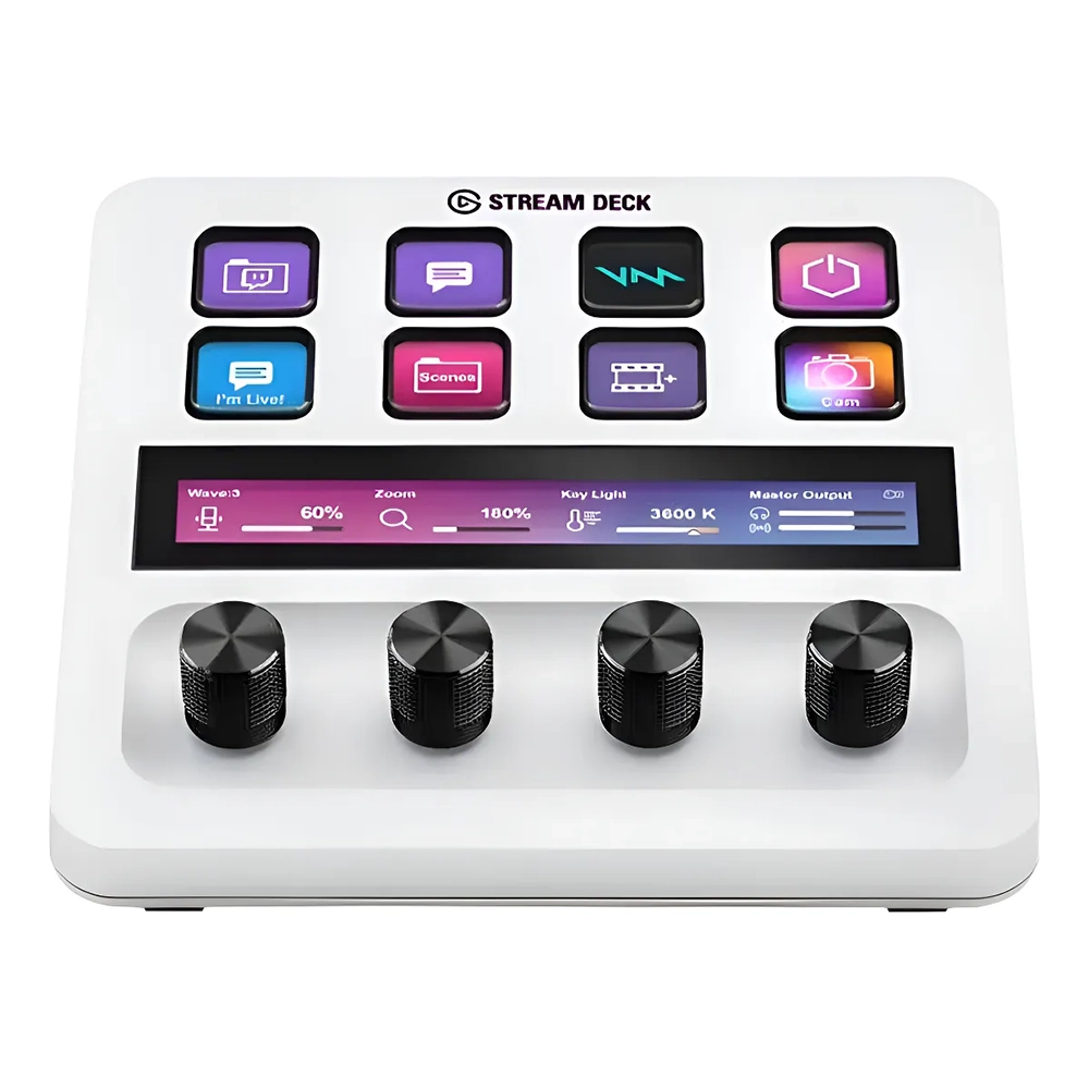 TECLADO P/STREAMING ELGATO (10GBD9911) STREAM DECK +,8 TECLAS,AJUSTE DE NIVELES,PANTALLA TACTIL,BLAN