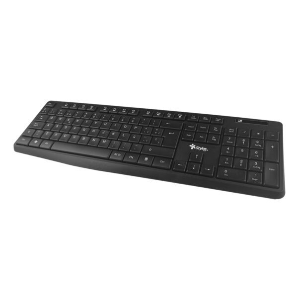 TECLADO INALAMBRICO STYLOS (STPTEC4B) 105 TECLAS, MEMBRANA, USB, CONEXION 2.4GHZ, NEGRO - Image 4