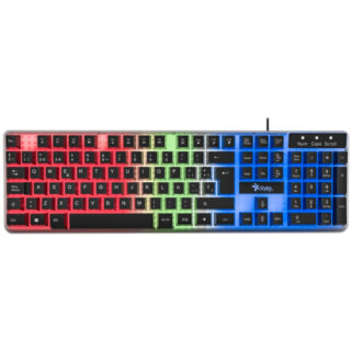 TECLADO ALAMBRICO STYLOS (STTEALLED1T) 105 TECLAS, MEMBRANA, USB, LED, TRANSPARENTE