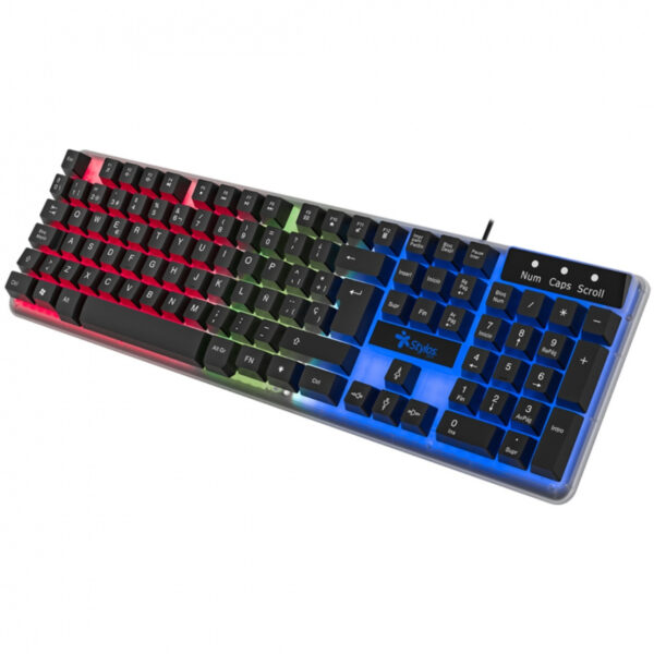 TECLADO ALAMBRICO STYLOS (STTEALLED1T) 105 TECLAS, MEMBRANA, USB, LED, TRANSPARENTE - Image 2