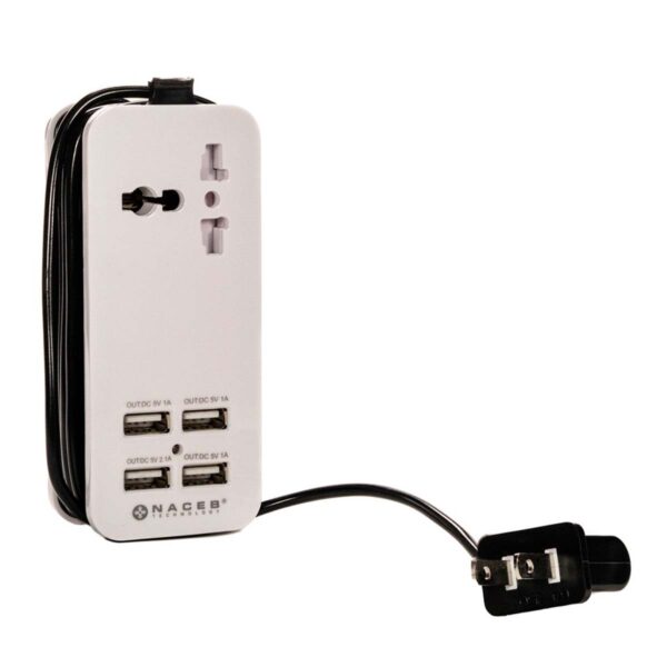 ADAPTADOR CONTACTO NACEB (NA-0705) MULTIPUERTOS,USB*4,SOCKET,1500 W - Image 2