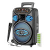 BOCINA INALAMBRICA NECNON (NBBB8W0118) BAFLE 8" RADIO FM USB AUX 3.5MM LUZ LED 3800 WATTS DISPLAY