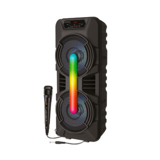 BOCINA INALAMBRICA NECNON (NBBB8X0188) BAFLE 8" RADIO FM USB AUX 3.5MM LUZ LED 7400 WATTS DISPLAY