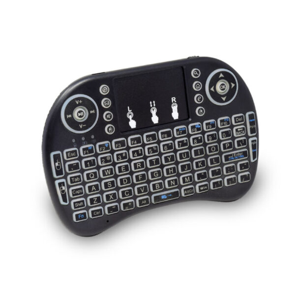 CONTROL REMOTO NECNON (NBCR0101RG) CON TECLADO Y MOUSEPAD, RECEPTOR USB 2.4, RGB 7 COLORES