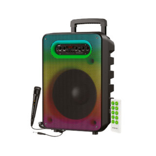 BOCINA INALAMBRICA NECNON (NCBB1201FL) BAFLE 12" RADIO FM USB AUX 3.5MM LUZ LED 16500 WATTS DISPLAY