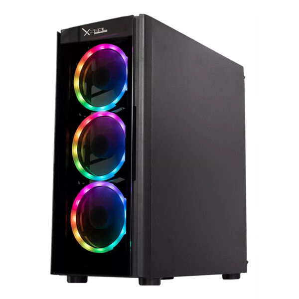 GABINETE XZEAL (XZCGB12B) XZ110-1, MICRO ATX,CRISTAL,1*USB 3.0,1*USB 2.0,3*VENT RGB,SIN FUENTE,NEGRO - Image 3