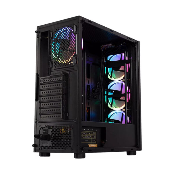 GABINETE XZEAL (XZCGB12B) XZ110-1, MICRO ATX,CRISTAL,1*USB 3.0,1*USB 2.0,3*VENT RGB,SIN FUENTE,NEGRO - Image 2