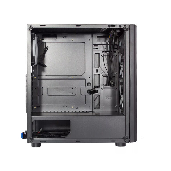 GABINETE XZEAL (XZCGB12B) XZ110-1, MICRO ATX,CRISTAL,1*USB 3.0,1*USB 2.0,3*VENT RGB,SIN FUENTE,NEGRO - Image 4