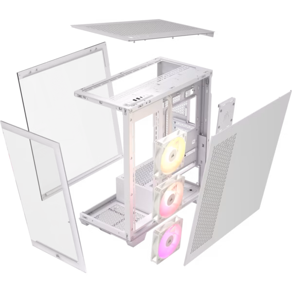 GABINETE CORSAIR (CC-9011279-WW) 3500X ARGB,BLANCO,CRISTAL TEMPLADO,MED-TORRE,SIN FUENTE - Image 4