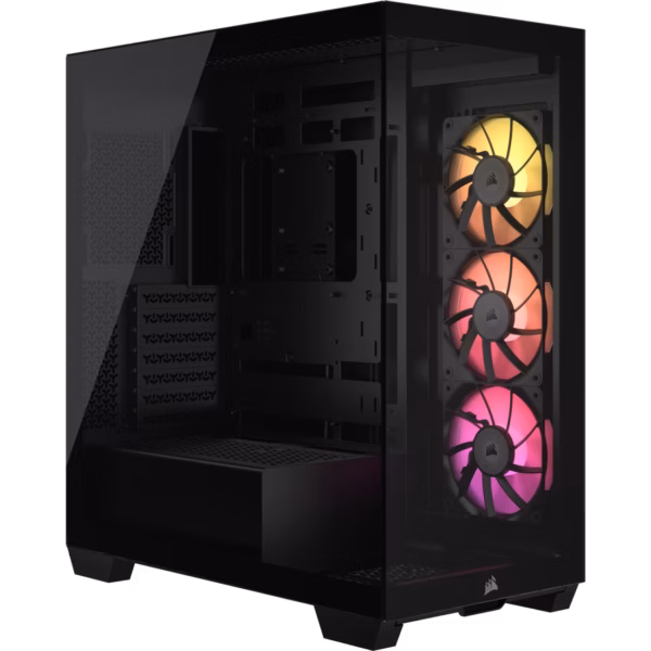 GABINETE CORSAIR (CC-9011280-WW) ICUE LINK 3500X RGB,NEGRO,CRISTAL TEMPLADO,MED-TORRE,SIN FUENTE