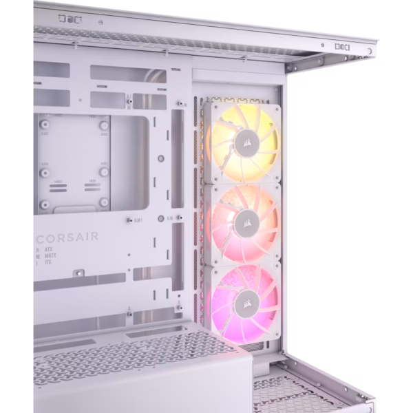 GABINETE CORSAIR (CC-9011281-WW) ICUE LINK 3500X RGB,BLANCO,CRISTAL TEMPLADO,MED-TORRE,SIN FUENTE - Image 3