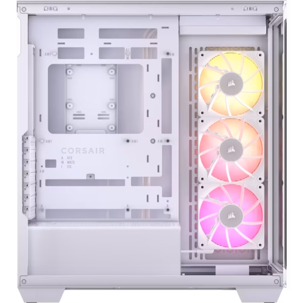 GABINETE CORSAIR (CC-9011281-WW) ICUE LINK 3500X RGB,BLANCO,CRISTAL TEMPLADO,MED-TORRE,SIN FUENTE - Image 4