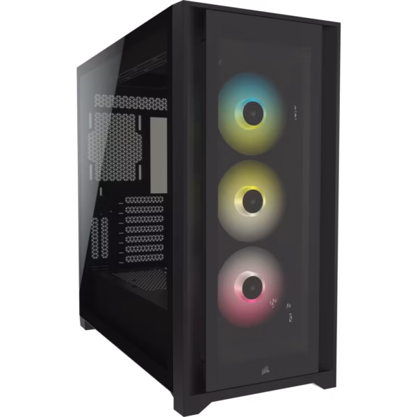 GABINETE CORSAIR (CC-9011212-WW) ICUE 5000X RGB NEGRO CRISTAL TEMPLADO MED-TORRE SIN FUENTE