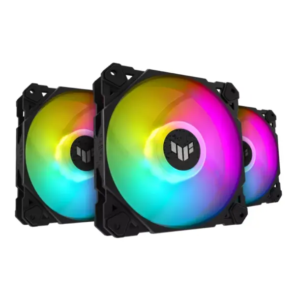 VENTILADOR GABINETE ASUS (TUF GAMING TF120 ARGB 3I N1) DOBLE CAPA LED,HUB ARGB,AURA SYNC,NEGRO