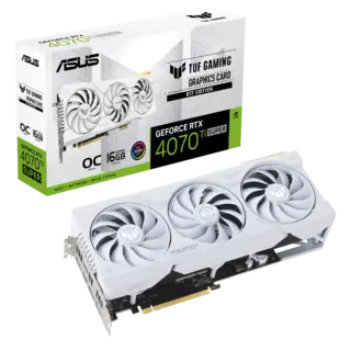 TARJETA DE VIDEO ASUS (TUF-RTX4070TIS-O16G-BTF-WHI TE)256BIT,PCI-E 4.0,2*HDMI2.1A,3*DP1.4A,TRI FAN