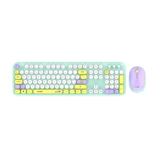 KIT TECLADO Y MOUSE INALAMBRICO ACTECK (AC-940191) MK485 CHIC K-COLORS,RF USB,105 TECLAS,100%,VERDE