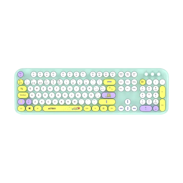 KIT TECLADO Y MOUSE INALAMBRICO ACTECK (AC-940191) MK485 CHIC K-COLORS,RF USB,105 TECLAS,100%,VERDE - Image 2