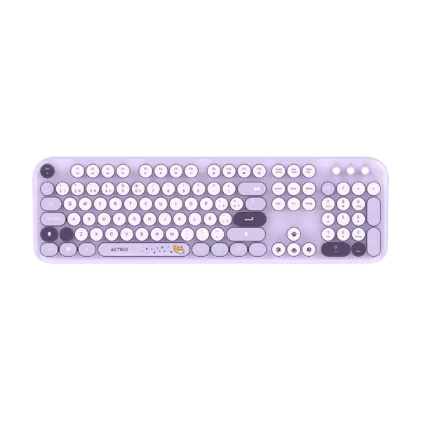 KIT TECLADO Y MOUSE INALAMBRICO ACTECK (AC-940214) MK485 CHIC K-COLORS,RF USB,105 TECLAS,100%,VIOLETA