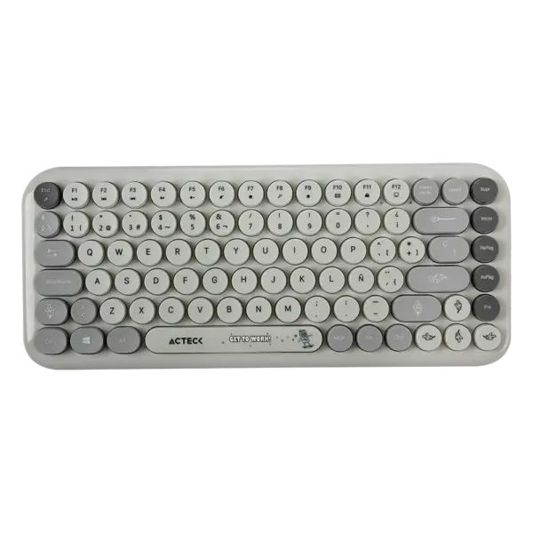 KIT TECLADO Y MOUSE INALAMBRICO ACTECK (AC-940221) MK480 CHIC K-COLORS,RF USB,85 TECLAS,65%,GRIS - Image 2
