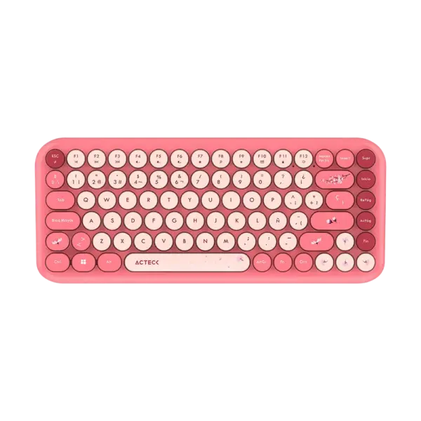 KIT TECLADO Y MOUSE INALAMBRICO ACTECK (AC-940245) MK480 CHIC K-COLORS,RF USB,85 TECLAS,65%,ROJO - Image 2
