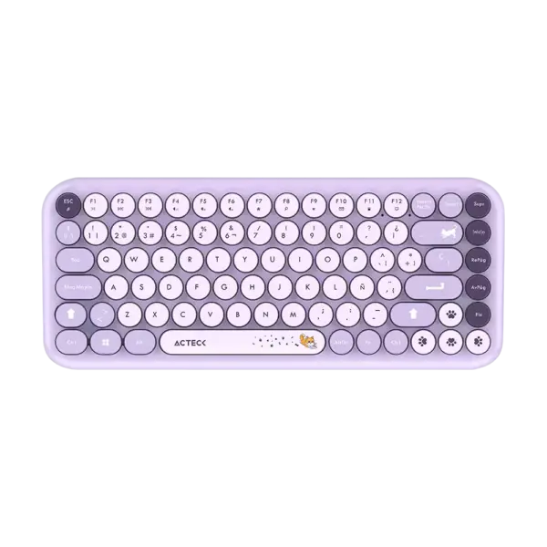 KIT TECLADO Y MOUSE INALAMBRICO ACTECK (AC-940252) MK480 CHIC K-COLORS,RF USB,85 TECLAS,65%,VIOLETA - Image 2