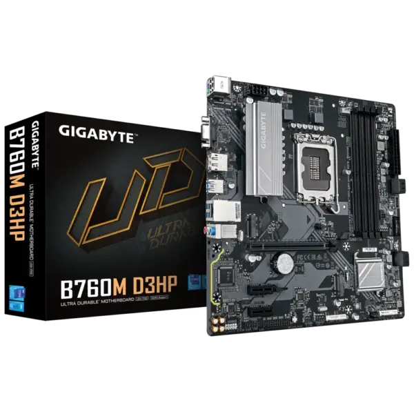 MOTHERBOARD GIGABYTE (B760M D3HP) SOCKET 1700, 4*DDR5 5600MHZ, HDMI, VGA, DP,MICRO ATX