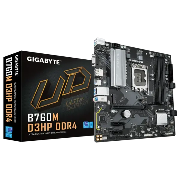 MOTHERBOARD GIGABYTE (B760M D3HP DDR4) SOCKET 1700, 4*DDR4 5333MHZ, HDMI, DP,VGA, MICRO ATX