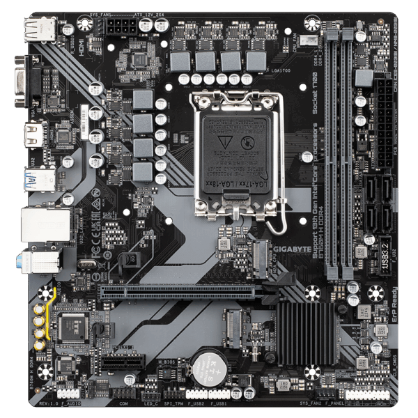 MOTHERBOARD GIGABYTE (B760M H DDR4) SOCKET 1700, 2*DDR4 3200MHZ, HDMI, VGA, MICRO ATX - Image 2