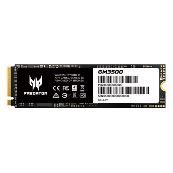 UNIDAD SSD M.2 PREDATOR 1TB (BL.9BWWR.102) GM3500, 3400 MB/S