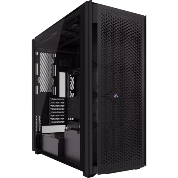 GABINETE CORSAIR (CC-9011273-WW) ICUE LINK 9000 AIRFLOW,CRISTAL TEMP,SUPER TORRE,SIN FUENTE,NEGRO