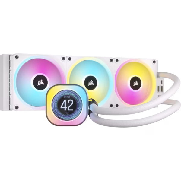VENTILADOR P/CPU CORSAIR (CW-9061010-WW) ICUE LINK H150I LCD AIO,360MM,ENFRIAMIENTO LIQUIDO,BLANCO