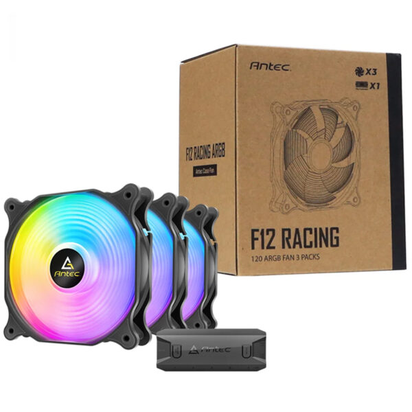 VENTILADOR P/GABINETE ANTEC (0-761345-77760-5) F12 RACING ARGB_3PK