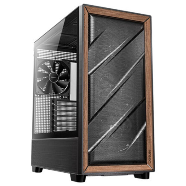 GABINETE ANTEC (0-761345-10133-2) FLUX, NEGRO/MADERA, E-ATX, ATX, M-ATX, ITX, S/FUENTE