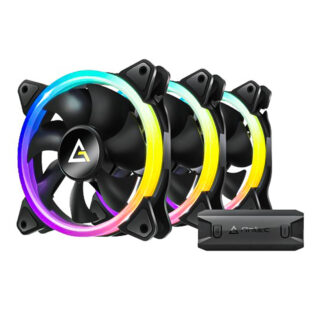 VENTILADOR P/GABINETE ANTEC (NEON 120 ARGB 3PK) PAQ 3 FAN ARGB 120MM,CONTROLADOR,1600 RPM,NEGRO