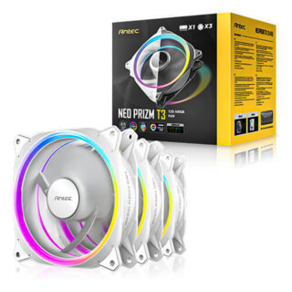 VENTILADOR P/GABINETE ANTEC (0-761345-40044-2) NEO PRIZM T3 120 ARGB W_3PK