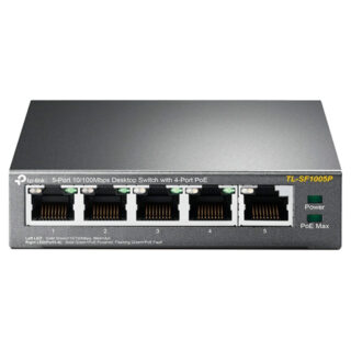 SWITCH TP-LINK (TL-SF1005P) ESCRITORIO, 5X ETHERNET, 1 GBPS,2000 ENTRADAS,NO ADMINISTRABLE,4X POE+