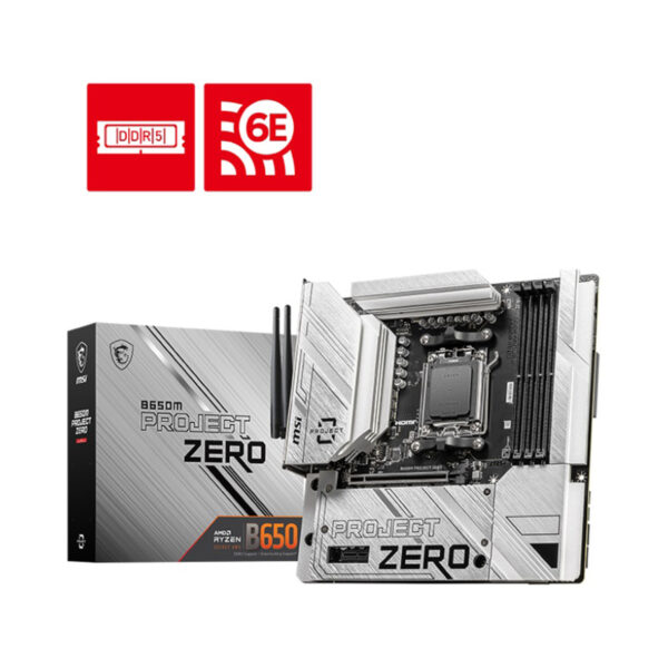 MOTHERBOARD MSI (B650M PROJECT ZERO) SOCKET AM5, 4*DDR5 7600 MHZ, HDMI, DP, 2*M.2, MICRO ATX