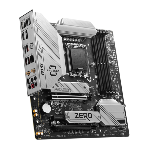 MOTHERBOARD MSI (B760M PROJECT ZERO) SOCKET 1700, 4*DDR5 7800 MHZ, HDMI, DP, 2*M.2, MICRO ATX - Image 3