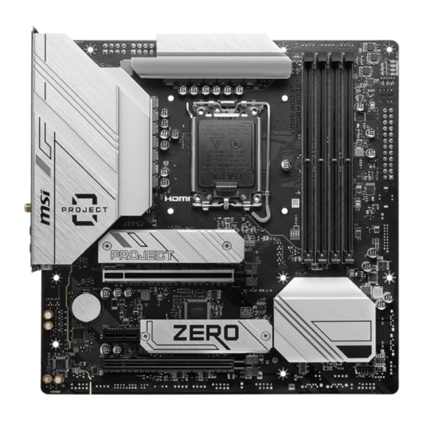 MOTHERBOARD MSI (B760M PROJECT ZERO) SOCKET 1700, 4*DDR5 7800 MHZ, HDMI, DP, 2*M.2, MICRO ATX - Image 2